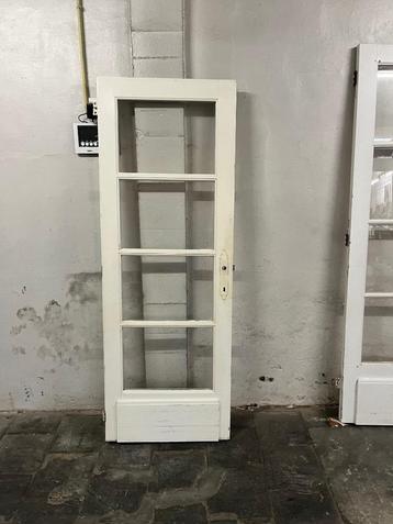 Binnendeur met glas, Doe-het-zelf en Bouw, Deuren en Vliegenramen, Ophalen, Gebruikt, Minder dan 80 cm, Binnendeur