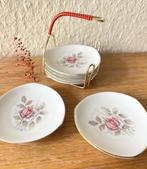 6 coupelles fleuries Bavaria avec présentoir en métal, Antiquités & Art, Enlèvement ou Envoi