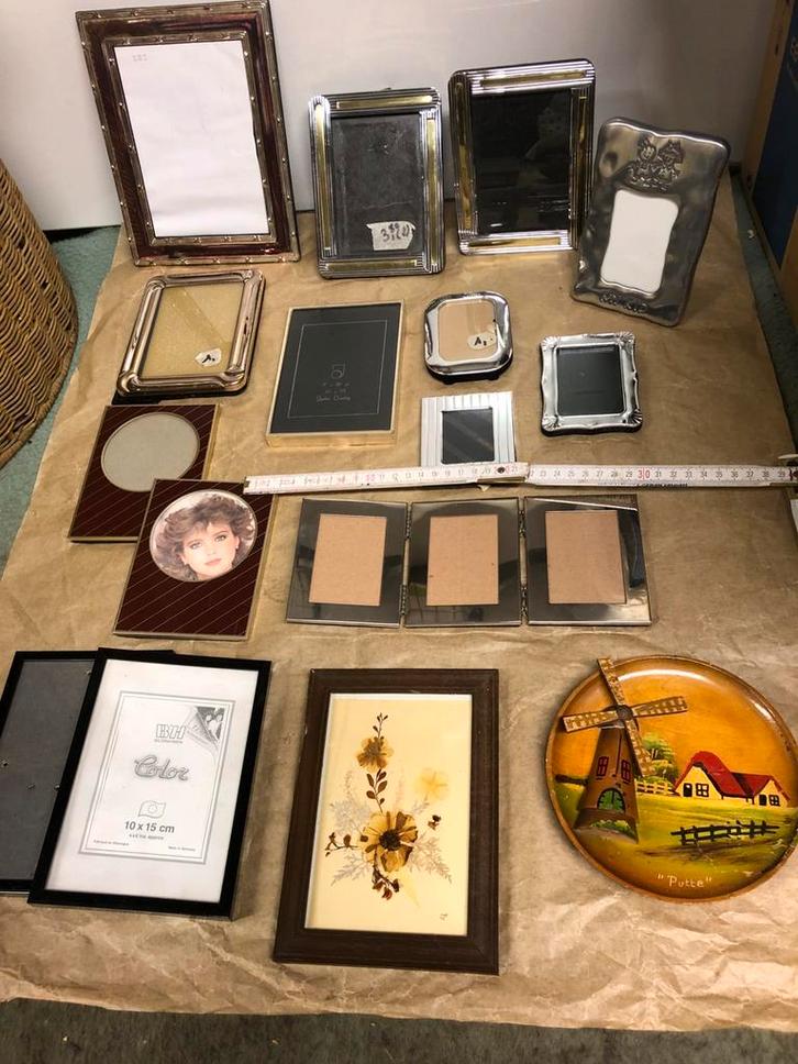 Mini kaders metalen platen deuropschriften, Antiek en Kunst, Antiek | Wandborden en Tegels, Ophalen of Verzenden