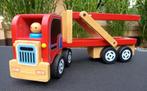 Merkloos - Houten speelgoed - Autotransporter (L: 34cm), Ophalen of Verzenden, Zo goed als nieuw, Duw- of Trekspeelgoed