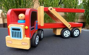 Merkloos - Houten speelgoed - Autotransporter (L: 34cm) beschikbaar voor biedingen