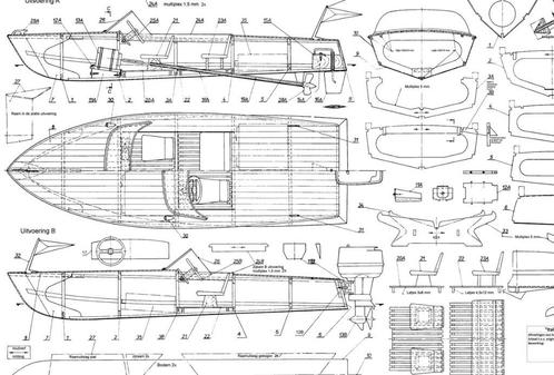 Bouwplan tekening van een Italiaanse Sportboot / Riva Junior, Hobby en Vrije tijd, Modelbouw | Boten en Schepen, Nieuw, Verzenden