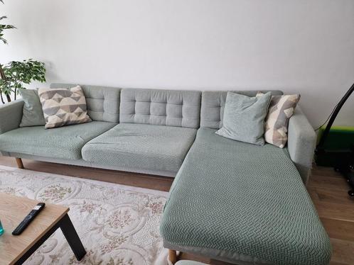 Zetel + voetenbank, Huis en Inrichting, Zetels | Zetels en Chaises Longues, Gebruikt, 250 tot 300 cm, 75 tot 100 cm, Stof, Ophalen