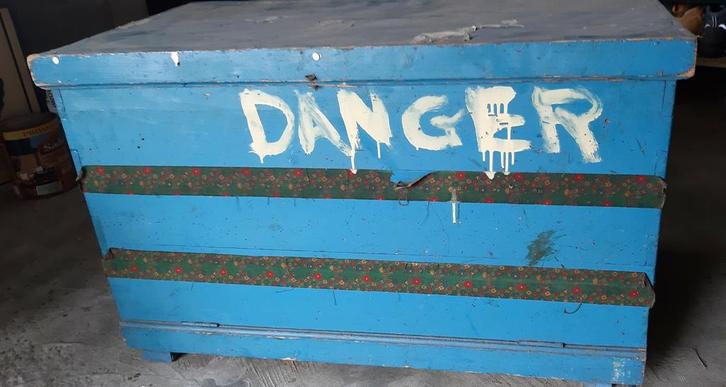 Grote houten opbergkoffer, Huis en Inrichting, Woonaccessoires | Kisten, Zo goed als nieuw, Ophalen