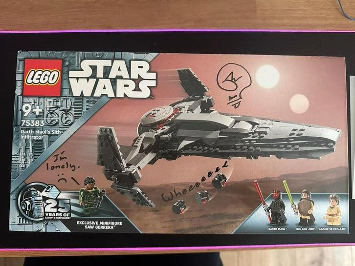 LEGO 75383 Darth Maul's Sith Infiltrator - Gesigneerd!, Verzamelen, Star Wars, Zo goed als nieuw, Ophalen of Verzenden