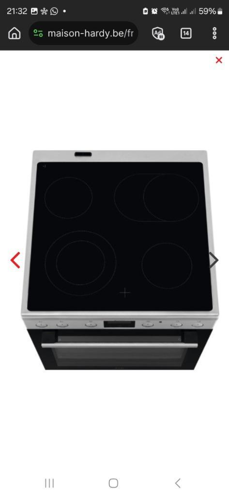 Cuisiniere arg, Elektronische apparatuur, Fornuizen, Gebruikt, Vrijstaand, Keramisch, 4 kookzones, Minder dan 85 cm, 45 tot 60 cm