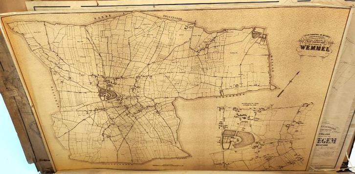 oude kaart Wemmel, PC Popp, 19eeuw, Antiek en Kunst, Curiosa en Brocante, Ophalen