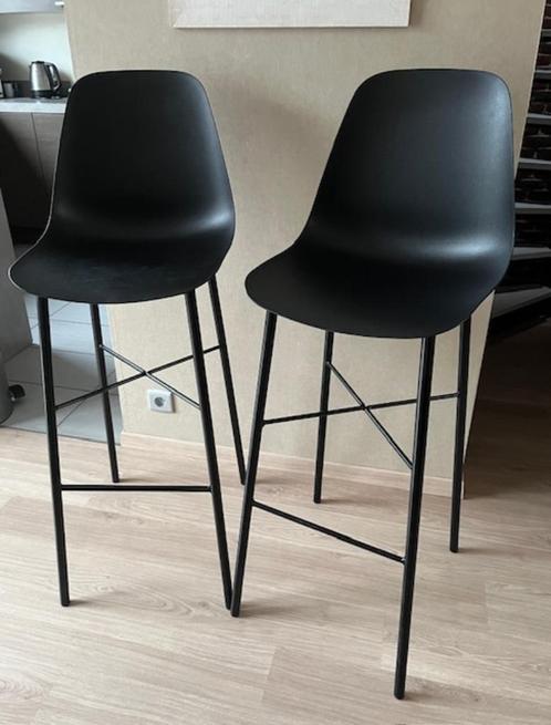 Comfortabele barkrukken, Made Italy, Huis en Inrichting, Barkrukken, Gebruikt, 60 tot 90 cm, Kunststof, 2 krukken, Met voetsteun
