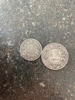 2 zilveren Zwitserse munten 1880!, Ophalen of Verzenden