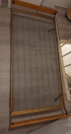 Eenpersoonsbed metalen frame incl. matras en donsdeken., Huis en Inrichting, Ophalen