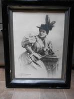 Belle epoque foto in kader met glas, Antiek en Kunst, Ophalen