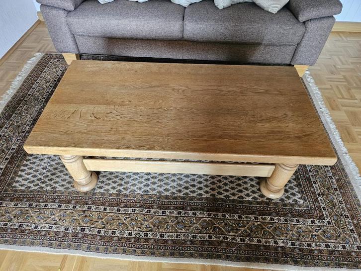 Salontafel van massief eikenhout, Huis en Inrichting, Tafels | Salontafels, Gebruikt, Eikenhout, Verzenden