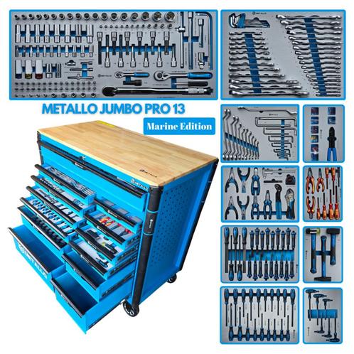 Chariot d'atelier Metallo Jumbo Pro 13 Marine Tool, Bricolage & Construction, Boîtes à outils, Neuf, Remplie, Envoi