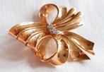 Broche 18kt briljant jaren '40., Handtassen en Accessoires, Antieke sieraden, Ophalen of Verzenden, Broche, Met edelsteen