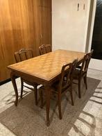 Table à manger et 4 chaises assorties, Maison & Meubles, Tables | Tables à manger, Quatre personnes, 150 à 200 cm, Klassiek, Enlèvement