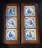 Cadre en bois avec carreaux de Delft (2 pièces), Antiquités & Art, Enlèvement ou Envoi
