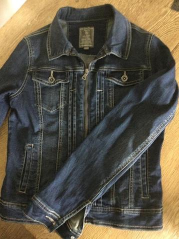 Donkerblauw jeansjasje, Comme neuf, Taille 34 (XS) ou plus petite, Bleu, Manteau