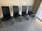 4 stoelen van het Italiaanse merk Effezeta, Comme neuf, Quatre, Noir, Enlèvement ou Envoi