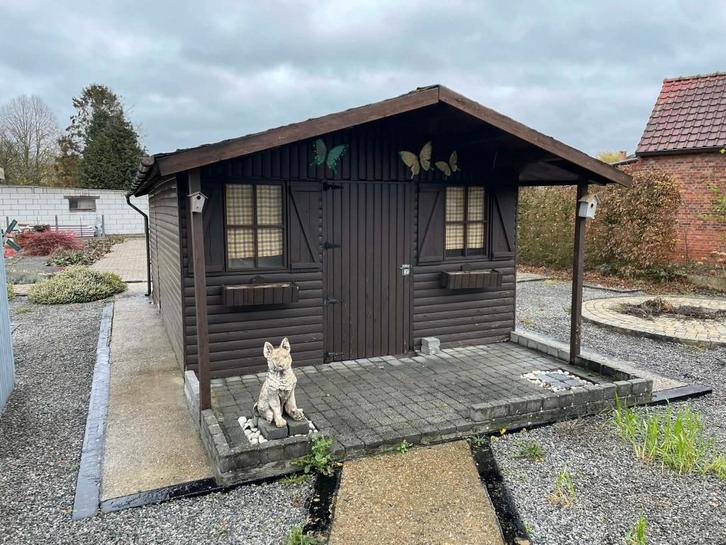 Tuinhuis, Tuin en Terras, Tuinhuizen, Gebruikt, Tuinhuis, Hout, 500 cm of meer, 200 tot 400 cm, 2 ramen, Met overkapping, Ophalen