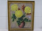 A5065 Pastel tekening met chrysanten [Bloemen Schilderij], Ophalen of Verzenden