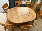 Massief grenen eettafel, Huis en Inrichting, Ophalen, Gebruikt, Pin naturel, 4 tot 6 stoelen