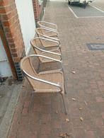4x terras stoelen te koop, Huis en Inrichting, Ophalen of Verzenden, Gebruikt, Grijs