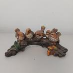 Vintage decoratie beeldje gesig. A. Lucchesi - mussen op tak, Ophalen of Verzenden