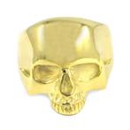 Goudkleurige roestvrij stalen ring met doodskop, Handtassen en Accessoires, Ringen, IJzer of Staal, Nieuw, Ophalen of Verzenden