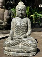 Handgemaakt "Earth Touching" Stenen Boeddha Tuinbeeld 83cm