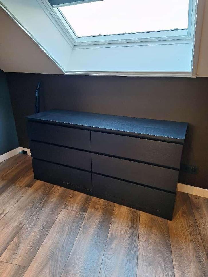 IKEA MALM Ladekast  6 Laden  Zwartbruin  In Zeer Mooie Staat, Huis en Inrichting, Kasten | Kleerkasten, Zo goed als nieuw, Ophalen