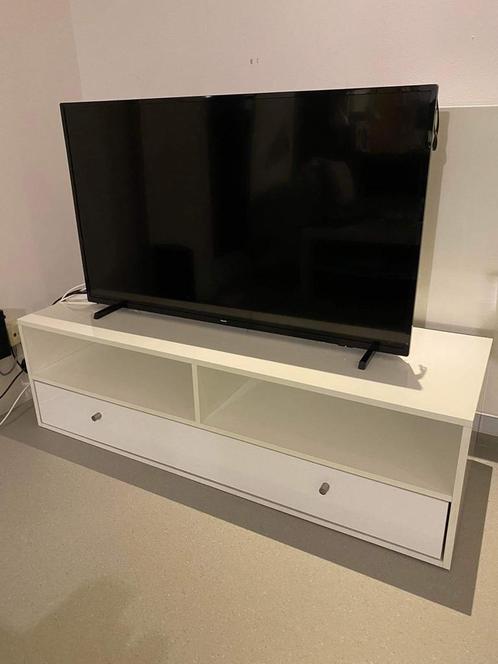 TV meubel - wit glanzend, Maison & Meubles, Armoires | Mobilier de télévision, Utilisé, Moins de 100 cm, 100 à 150 cm, 50 à 75 cm