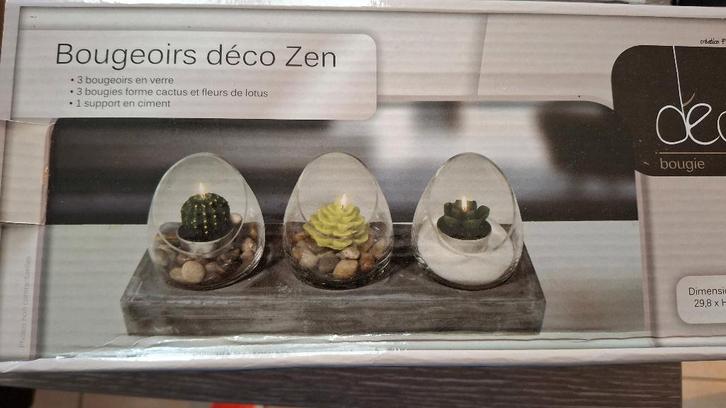 Bougeoirs zen en pierre neuf, Huis en Inrichting, Woonaccessoires | Kandelaars en Kaarsen, Nieuw, Kaars, Overige materialen, Ophalen