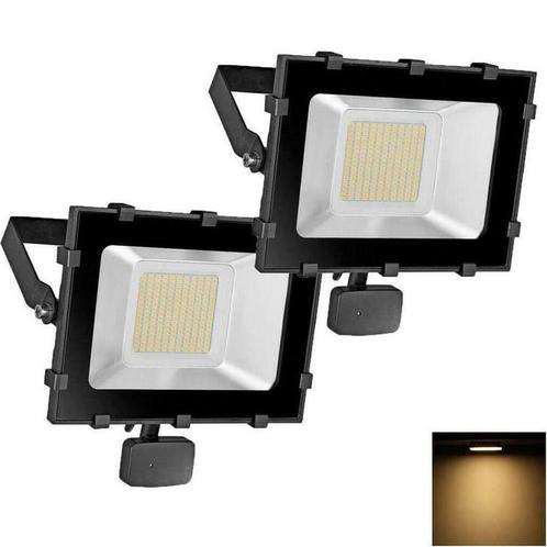 2 stuks 100w led stralers met sensor nieuw!!!, Tuin en Terras, Buitenverlichting, Nieuw, Wandlamp, Aluminium, 50 tot 250 watt