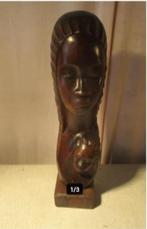 Prachtig Houten Beeld 'Moeder en Kind' - Kanu - 34cm, Antiek en Kunst, Ophalen of Verzenden