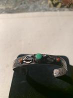 Armspan.tibetaanse.oude.zilver..met.turkoos’.koraal.19.eeuws, Handtassen en Accessoires, Ringen, Ophalen, Zo goed als nieuw, Zilver