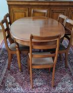 Ovalen tafel + 6 stoelen, Gebruikt, Ophalen, Kersenhout