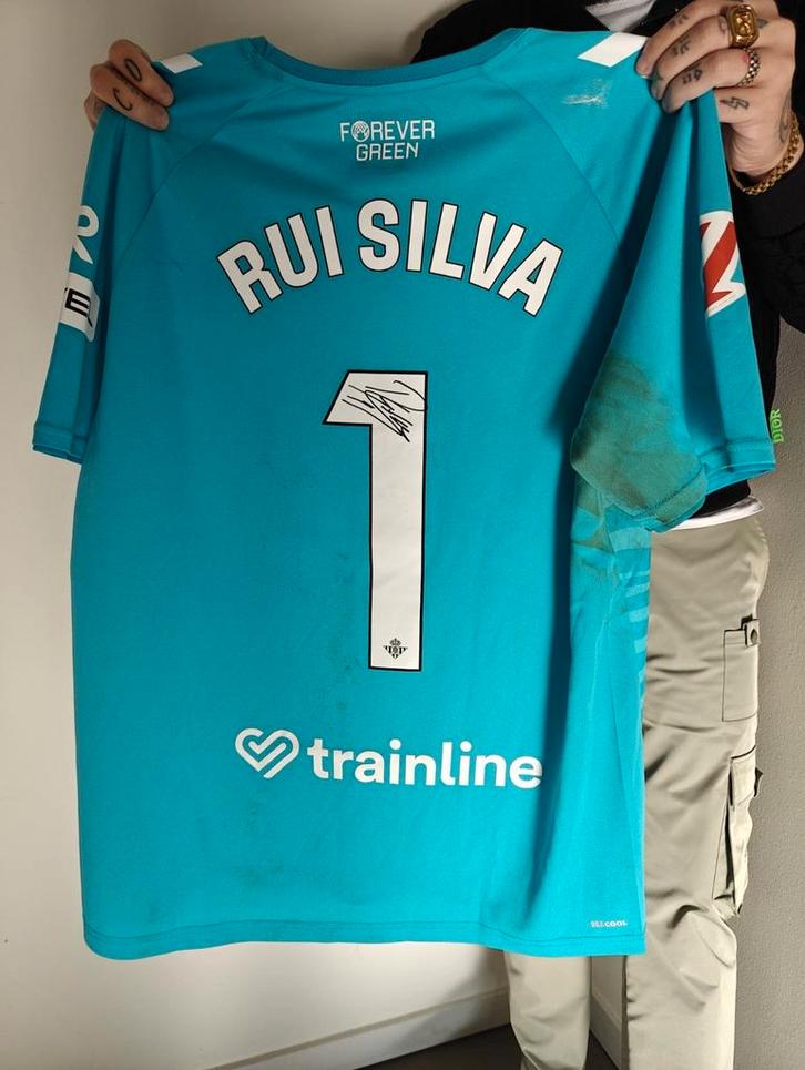 Real Betis matchwornshirt Rui Silva met certificaat, Verzamelen, Sportartikelen en Voetbal, Zo goed als nieuw, Shirt, Ophalen of Verzenden