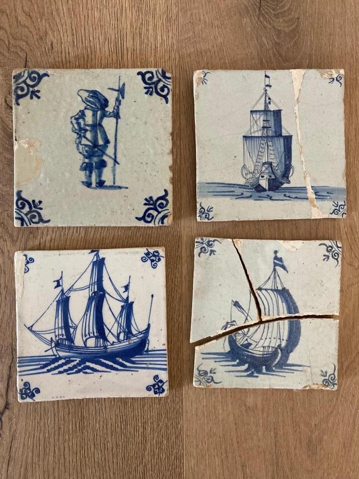 Handbeschilderde Delftse tegels, Antiek en Kunst, Curiosa en Brocante, Ophalen