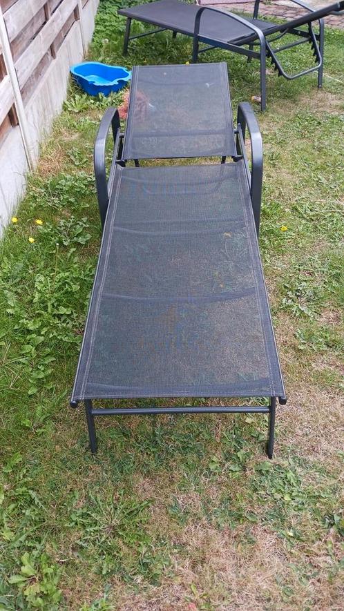 2 tuinligbedden, Tuin en Terras, Ligbedden, Zo goed als nieuw, Aluminium, Verstelbaar, Ophalen