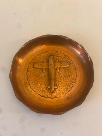 Trench Art Antieke Koperen RAF Vliegtuig Asbak beschikbaar voor biedingen