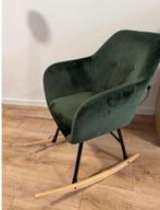 Schommelstoel velvet groen, Maison & Meubles, Chaises, Autres couleurs, Comme neuf, Enlèvement, Une