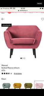 Fauteuil en velours rose, Maison & Meubles, Fauteuils, Enlèvement, Comme neuf