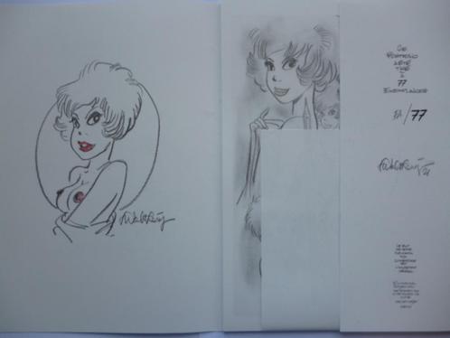 Portfolio Natasja - F. Walthéry met originele tekening - AE, Antiek en Kunst, Kunst | Tekeningen en Fotografie, Ophalen of Verzenden
