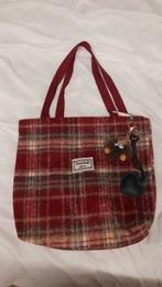 Wollige rood bruine schoudertas met rits - beertje en hart, Envoi, Neuf, Rouge