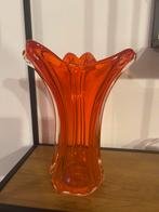 Grote murano vaas in oranje rood glas, Antiek en Kunst, Ophalen of Verzenden