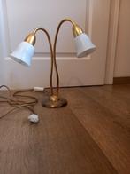 Vintage tafellamp met 2 lampjes 2x40W, Métal, Vintage, Utilisé, Moins de 50 cm