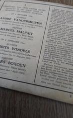 Oorlogsslachtoffers, Verzenden, Bidprentje