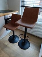 2 Industriële barkrukken Texas leer cognac, Huis en Inrichting, Ophalen, 60 tot 90 cm, Nieuw, Leer