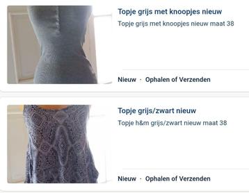 Topjes 2 stuks voor 15 euro nieuw Ook combineerbaar met ande