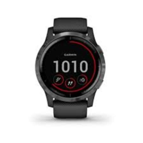 Garmin Vivoactive 4 - Smartwatch - 45 mm - Zwart/Leigrijs, Handtassen en Accessoires, Smartwatches, Zo goed als nieuw, Android